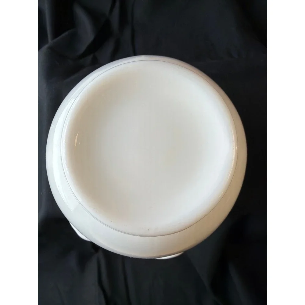 White Milk Glass Ruffled Rose Bowl Vase‎ Fenton Style Cottagecore